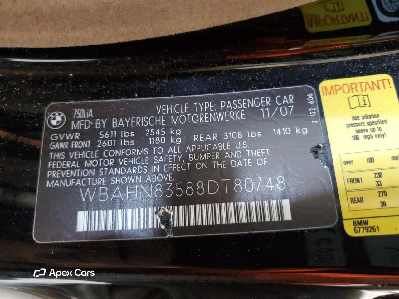 BMW Series 7 2008