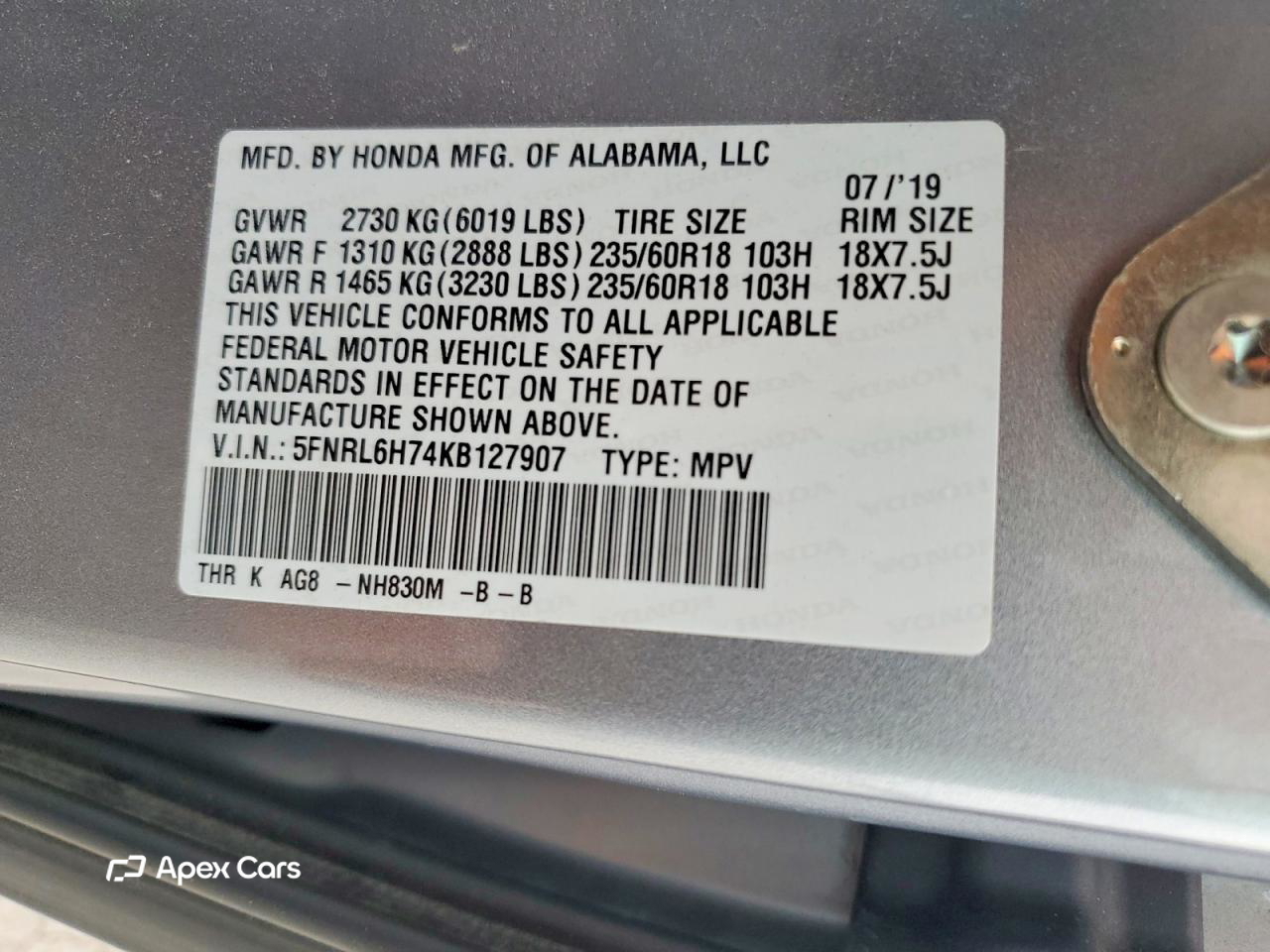 Honda Odyssey 2019