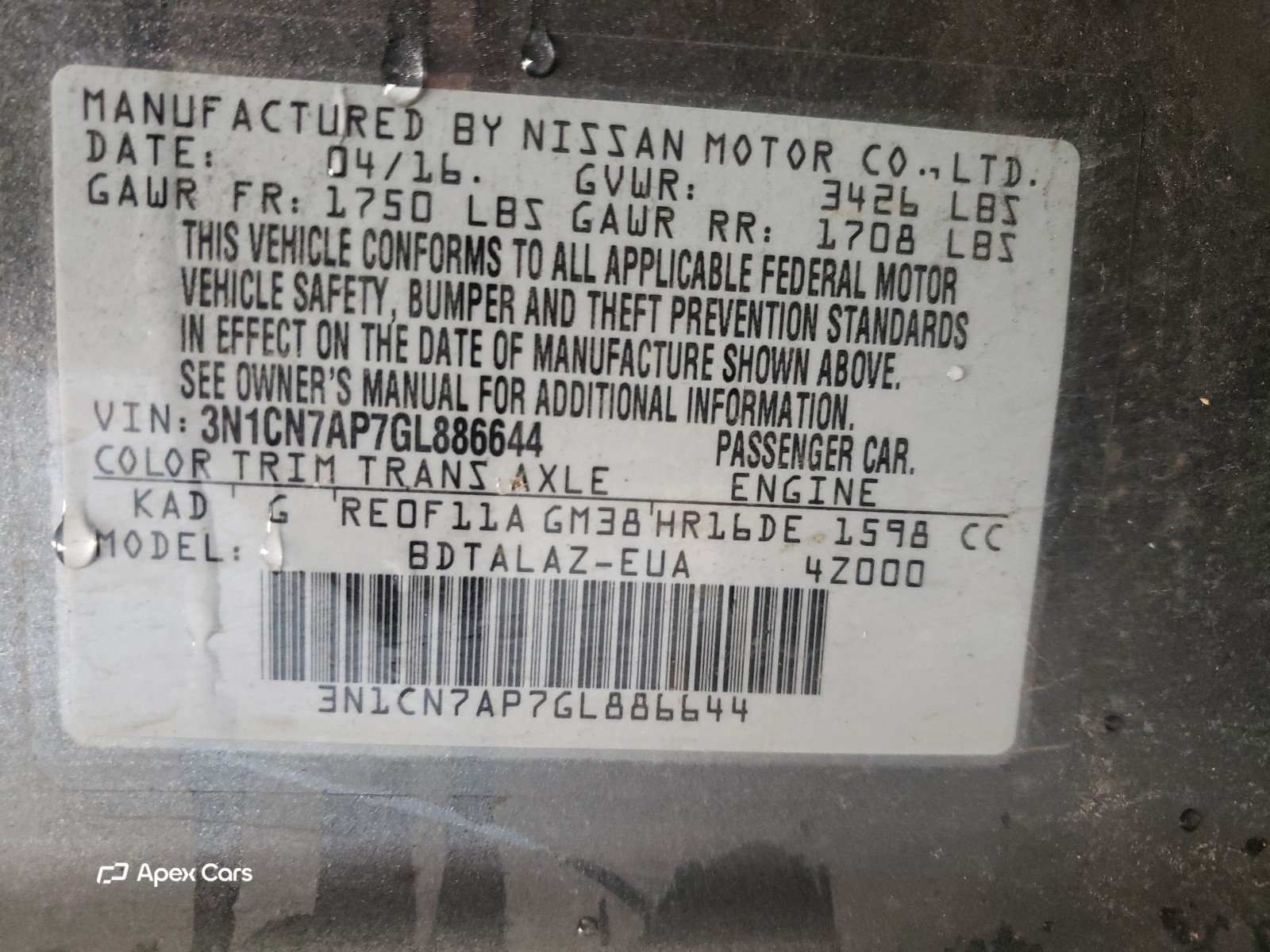Nissan Versa 2016