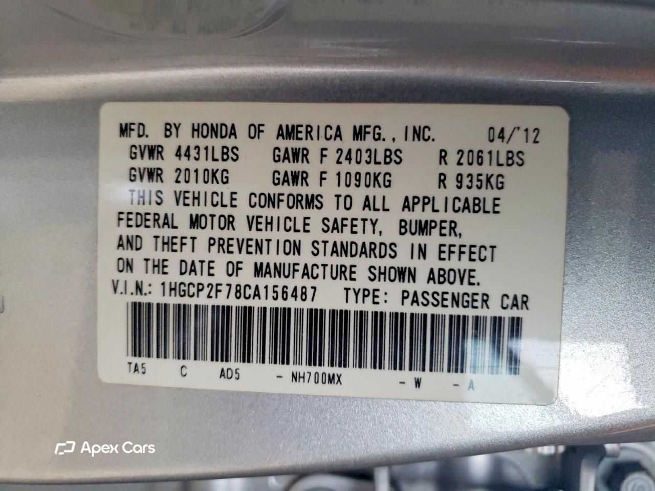 Honda Accord 2012