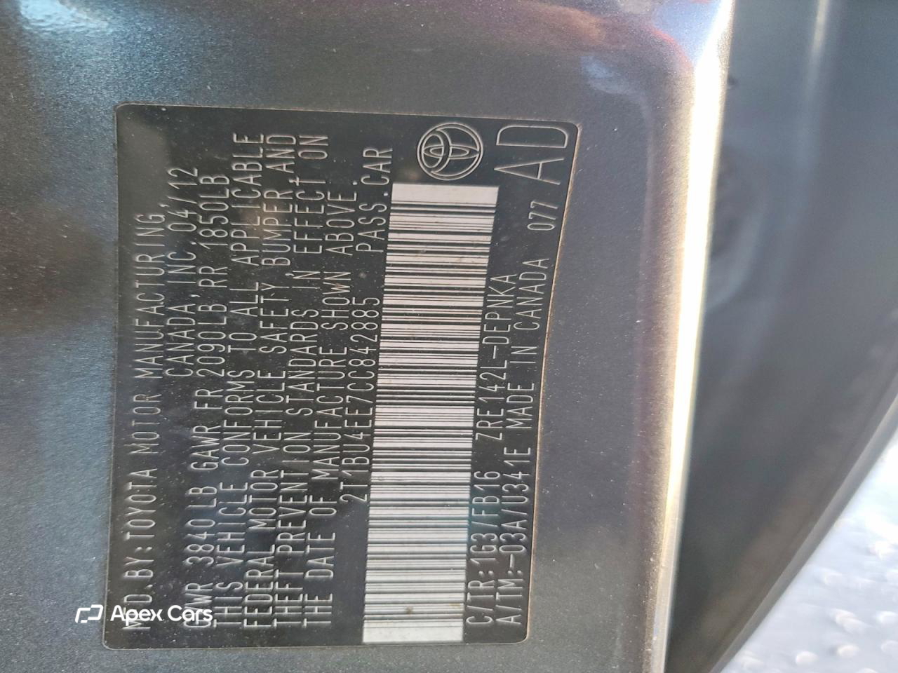 Toyota Corolla 2012