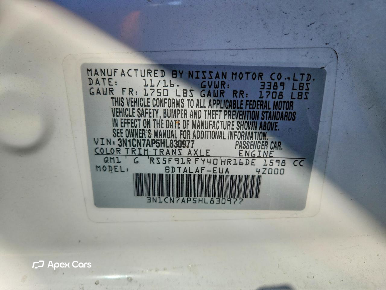 Nissan Versa 2017