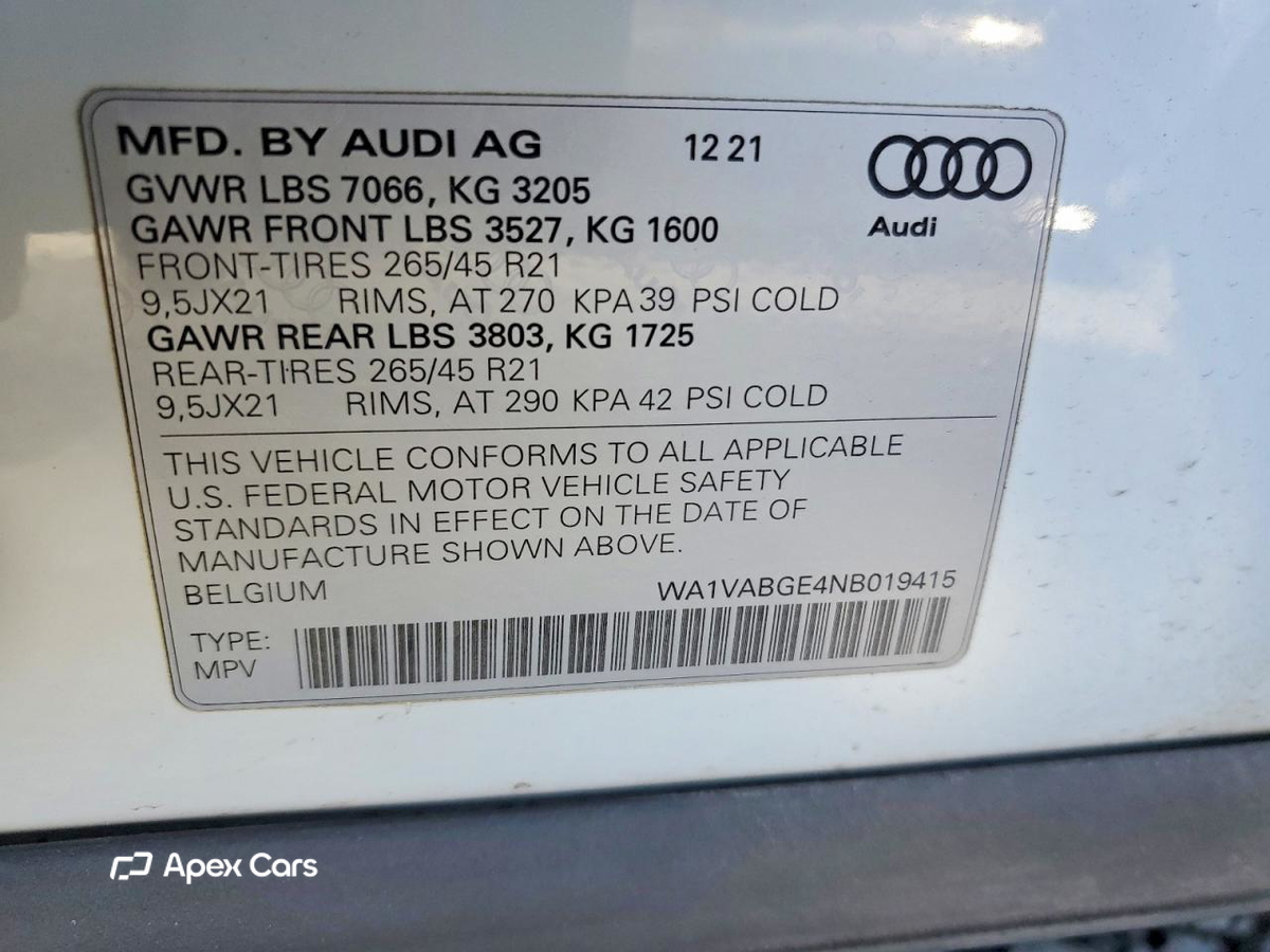 Audi e-tron 2022