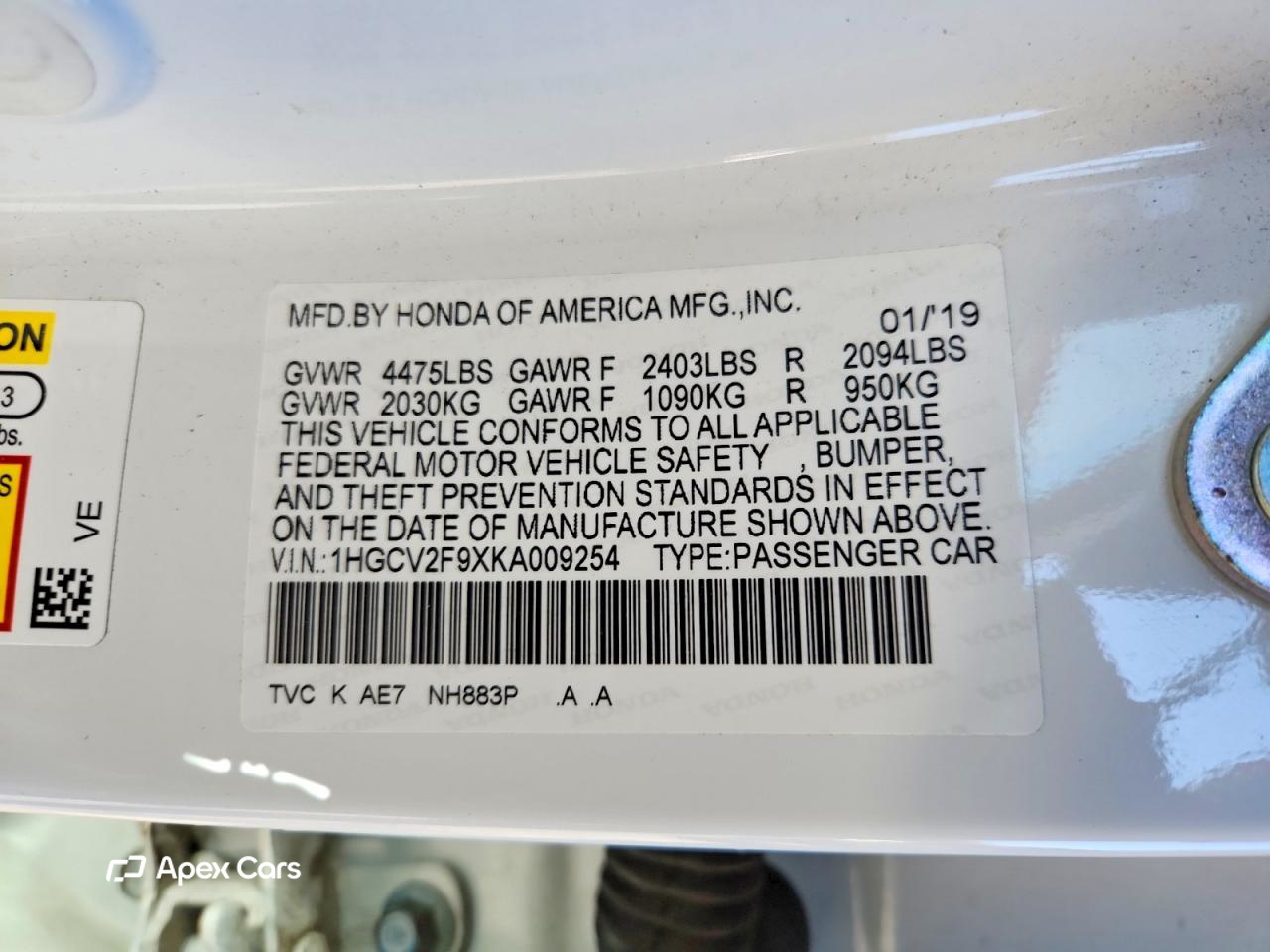Honda Accord 2019