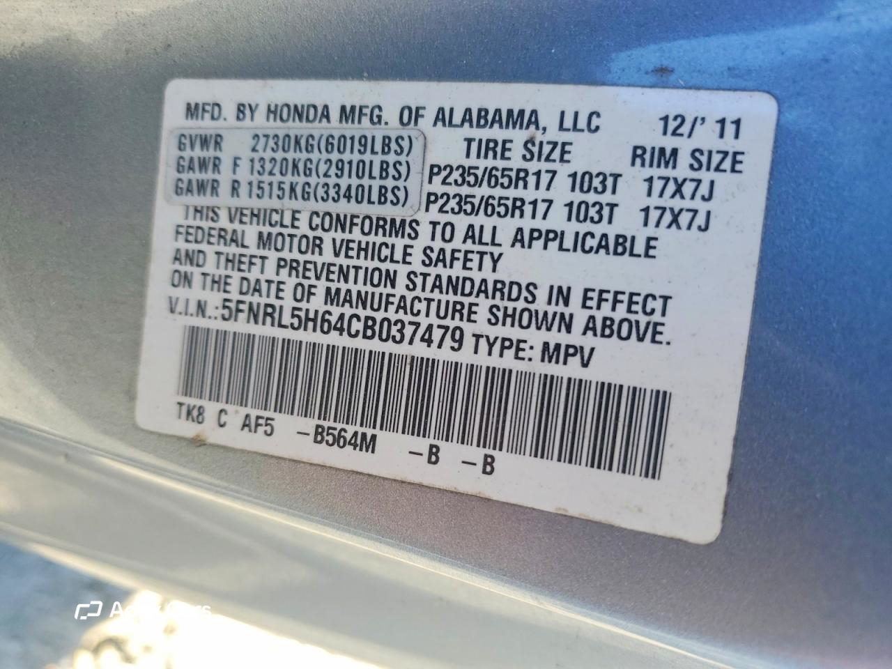 Honda Odyssey 2012