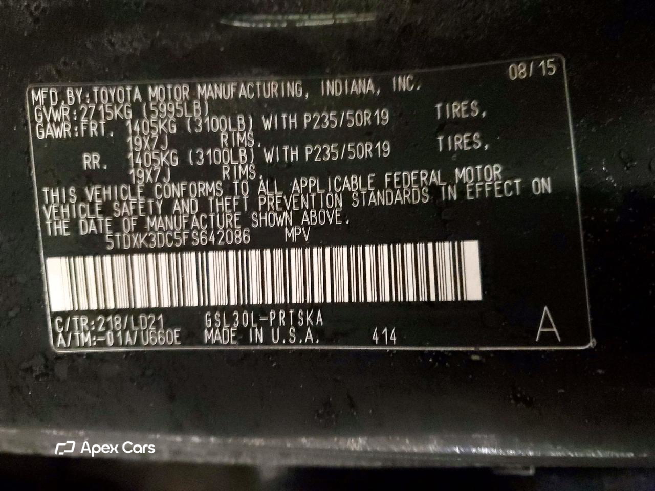 Toyota Sienna 2015