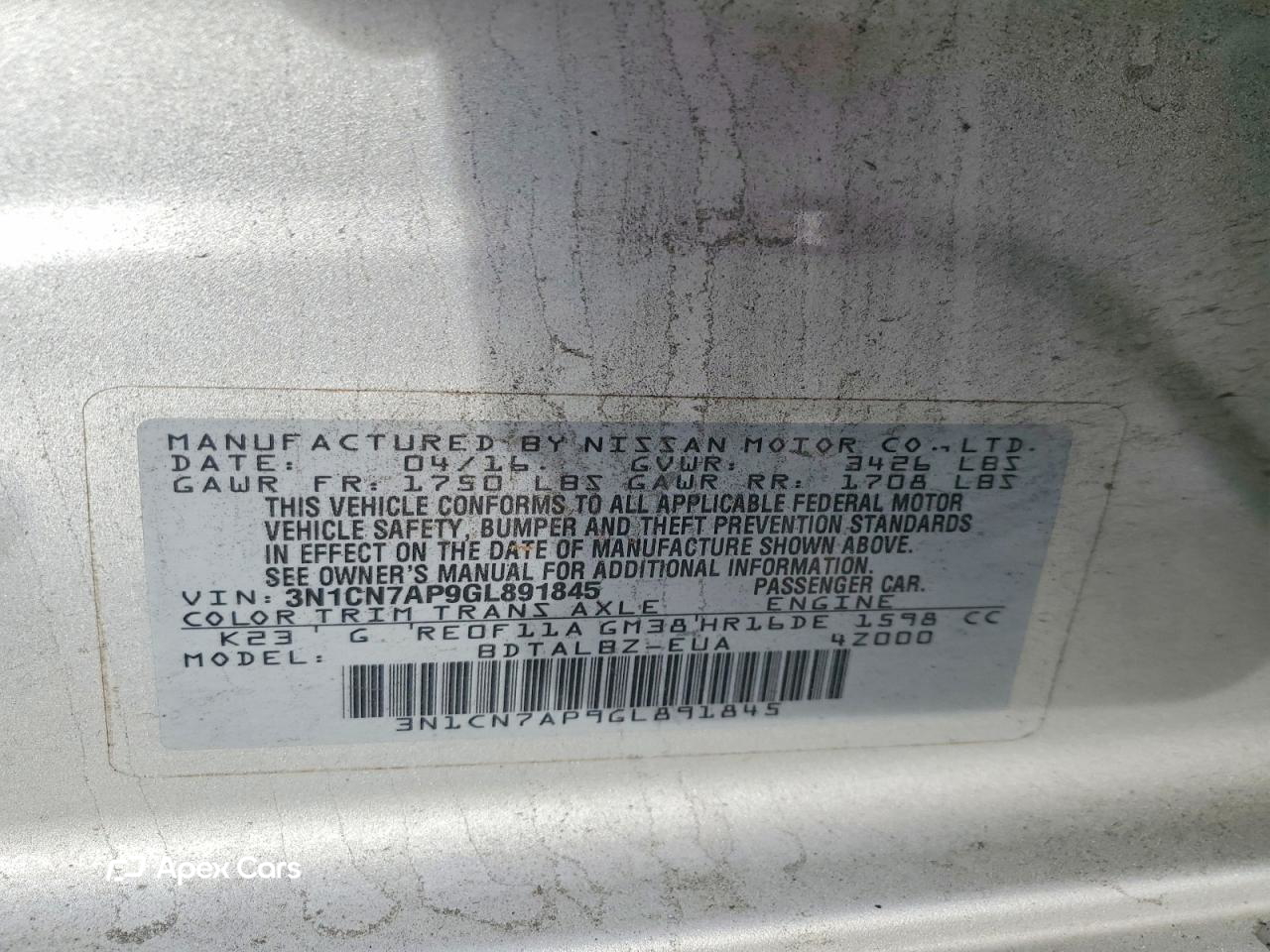 Nissan Versa 2016