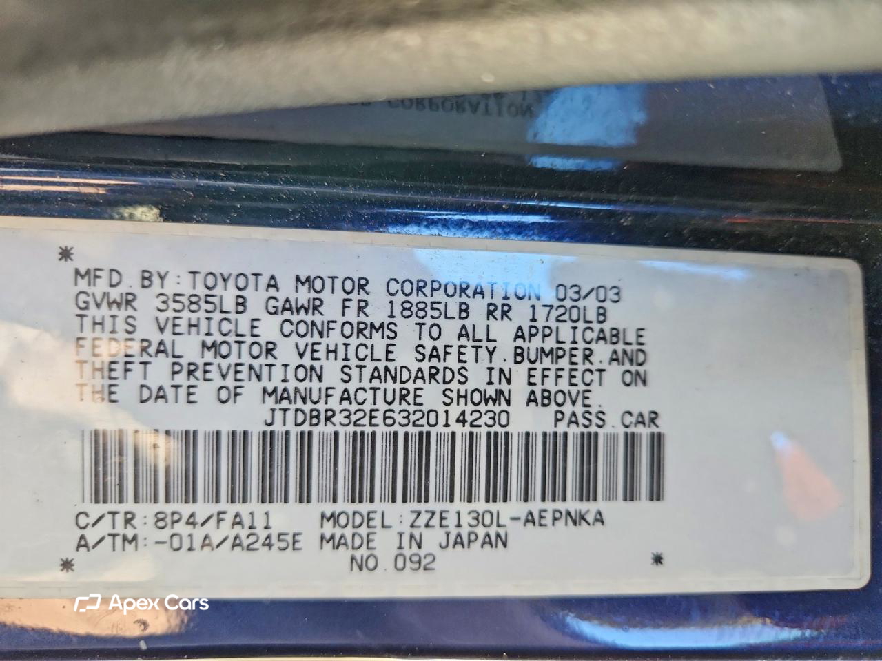 Toyota Corolla 2003