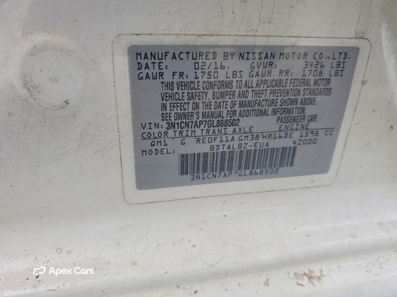Nissan Versa 2016