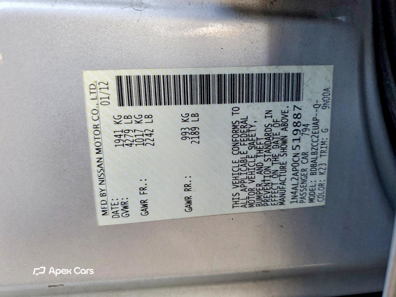 Nissan Altima 2012