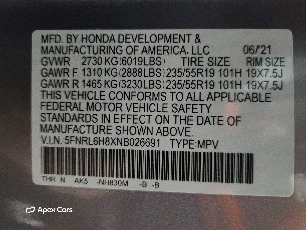 Honda Odyssey 2022