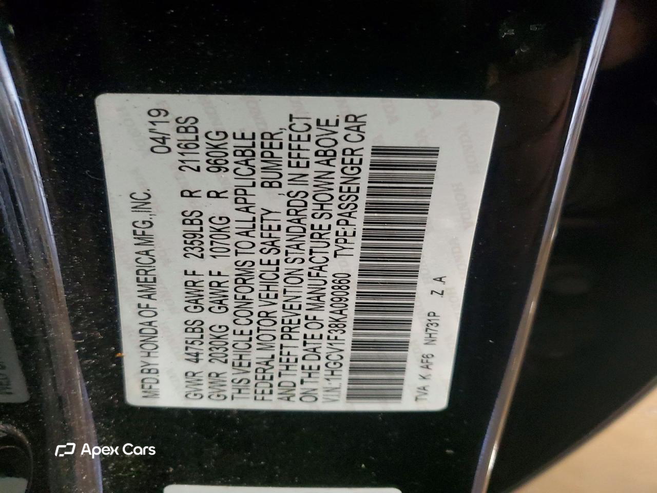 Honda Accord 2019