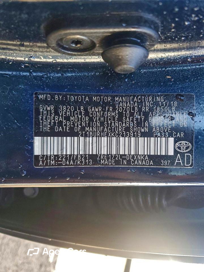 Toyota Corolla 2019