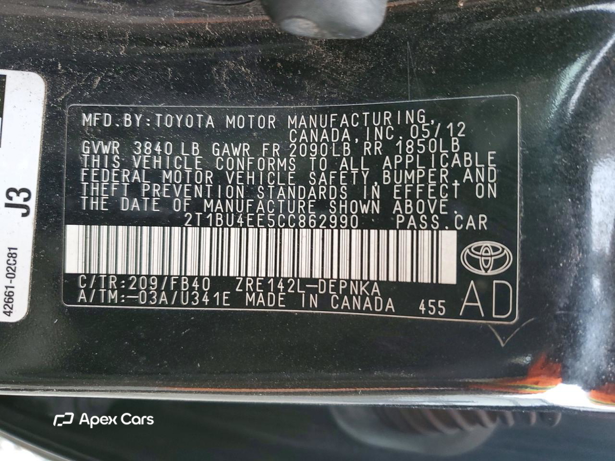 Toyota Corolla 2012