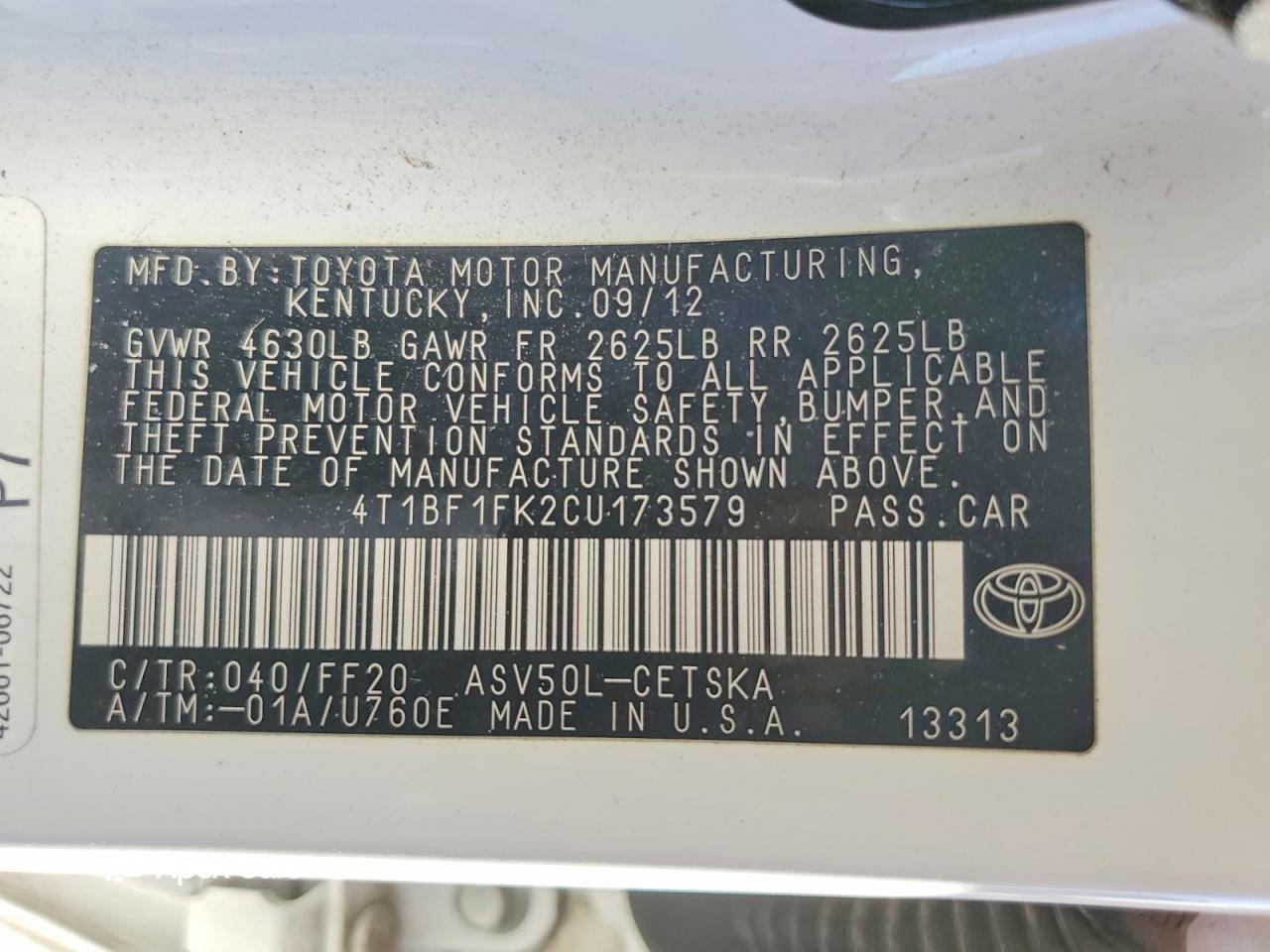 Toyota Camry 2012