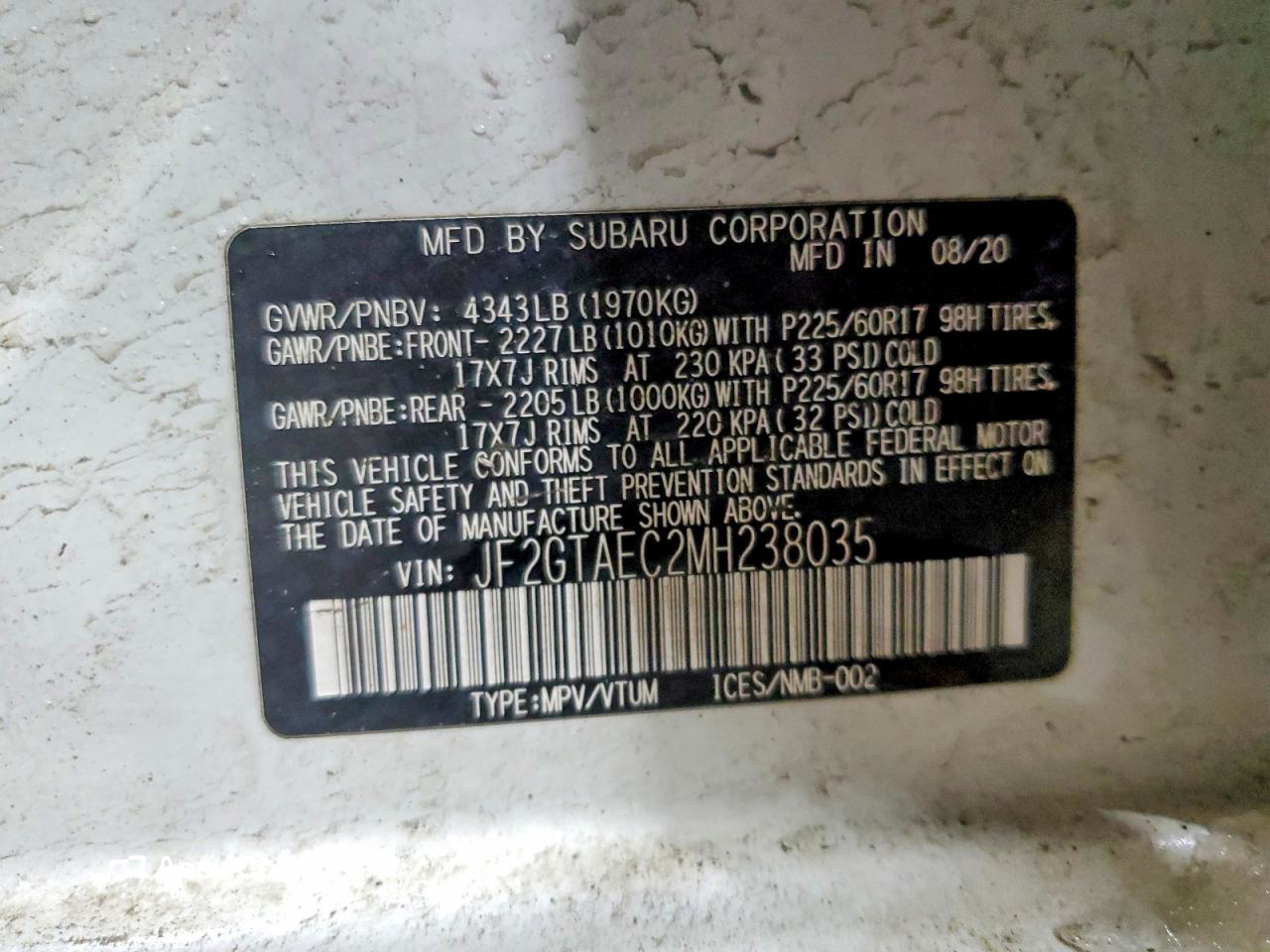 Subaru XV 2021