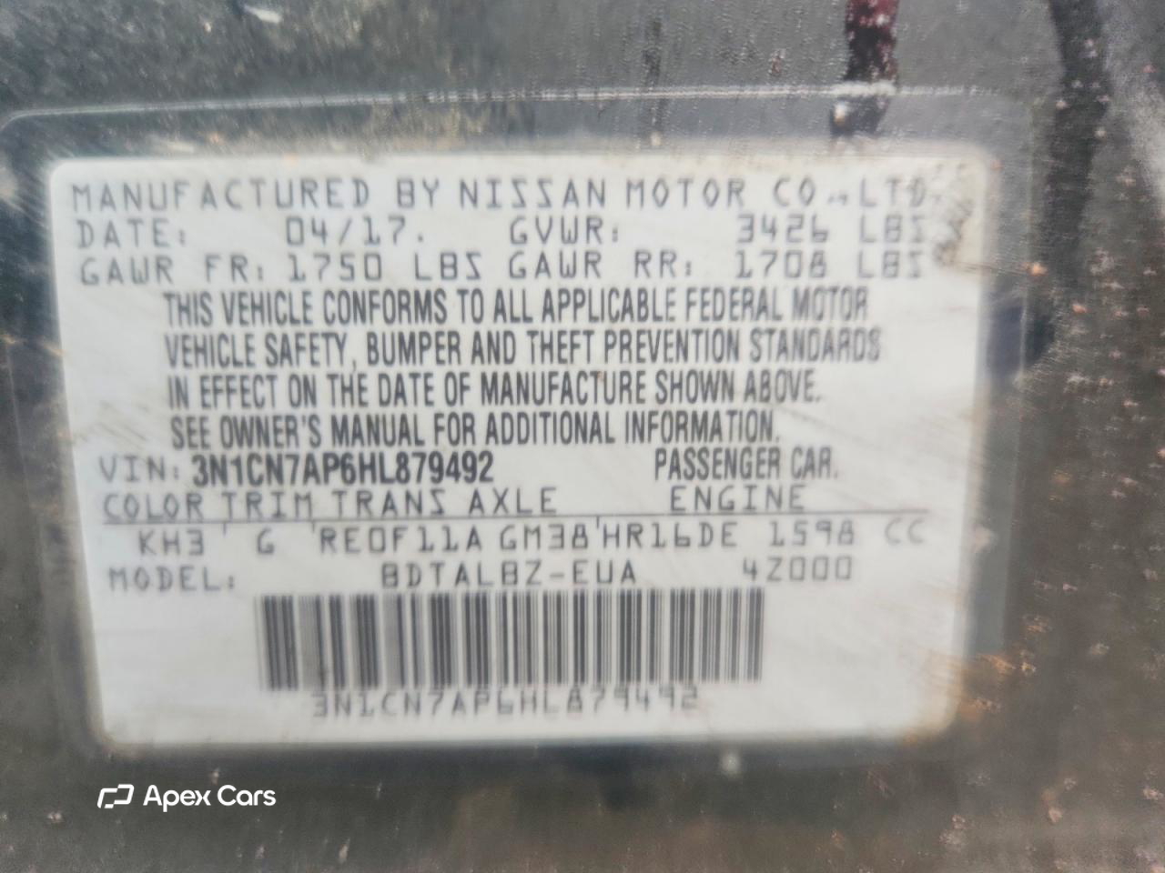 Nissan Versa 2017