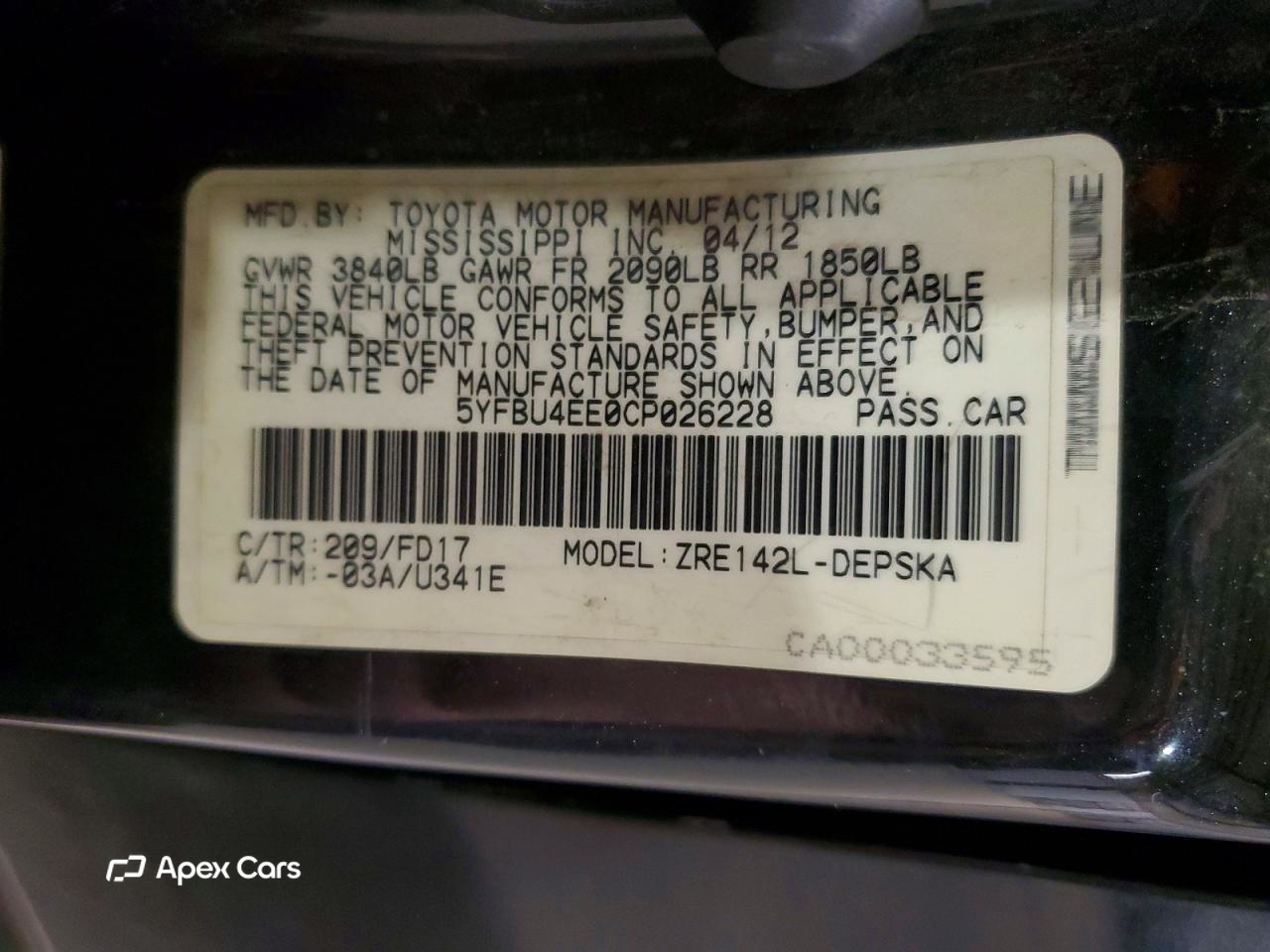 Toyota Corolla 2012