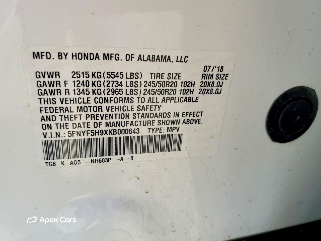 Honda Pilot 2019