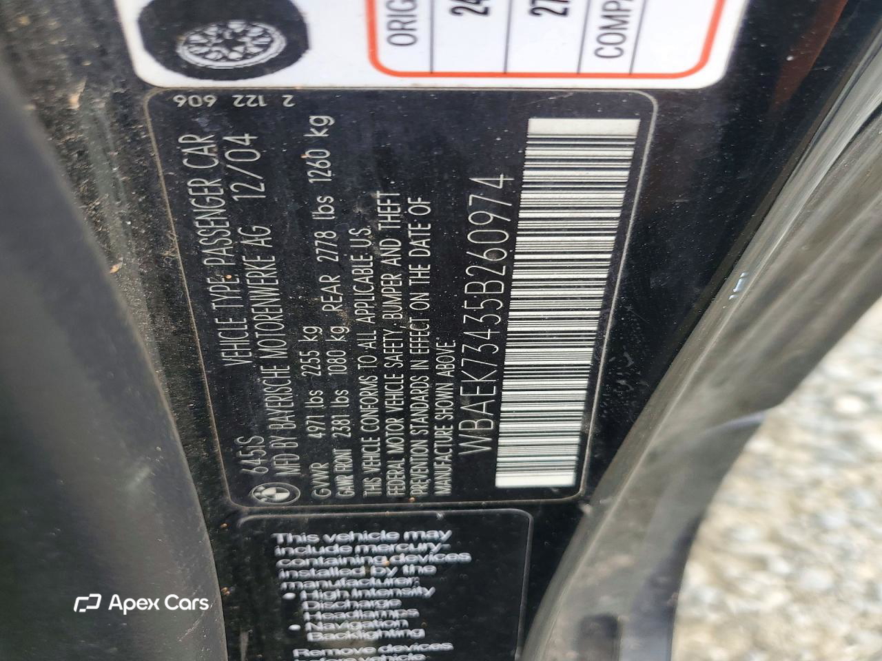 BMW Series 6 2005
