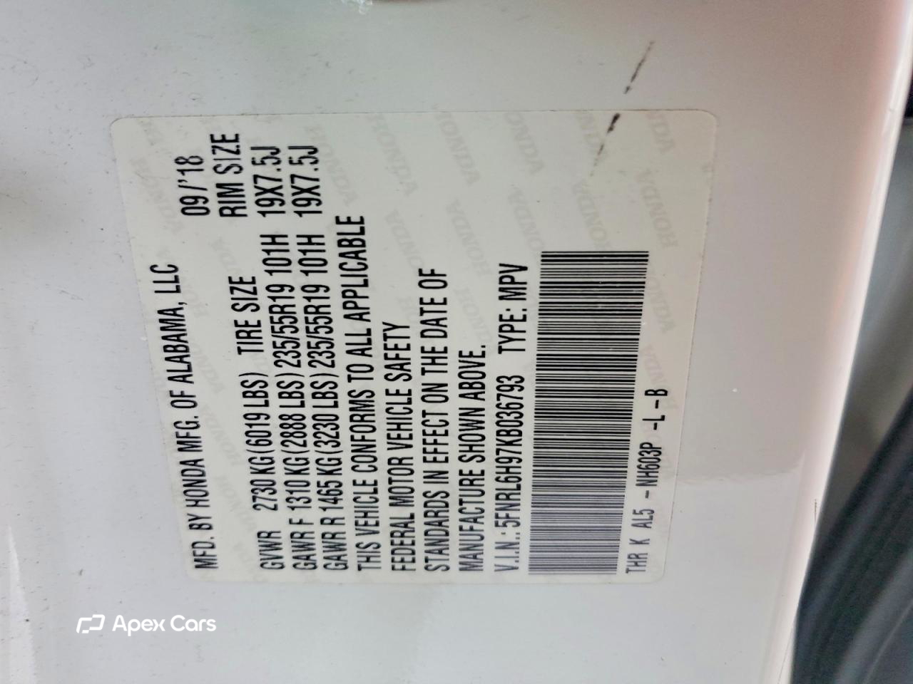 Honda Odyssey 2019