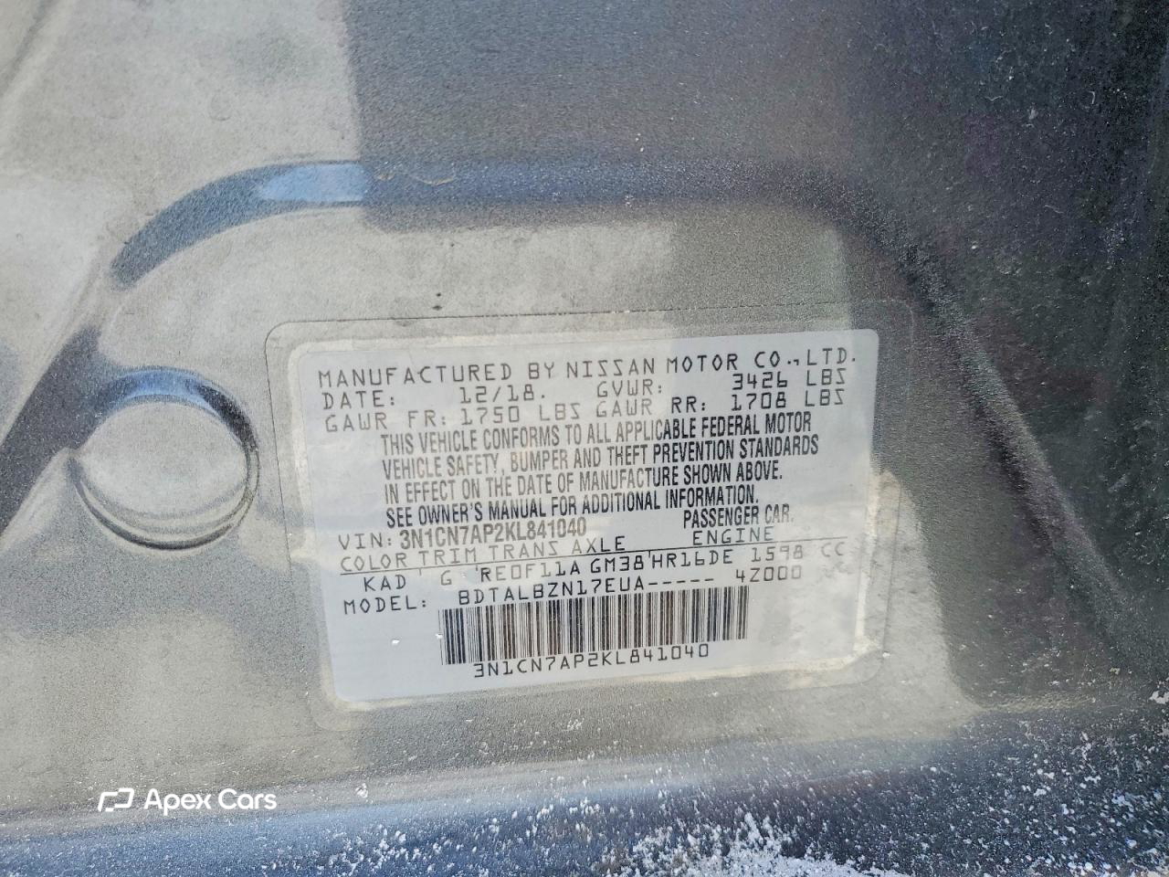Nissan Versa 2019