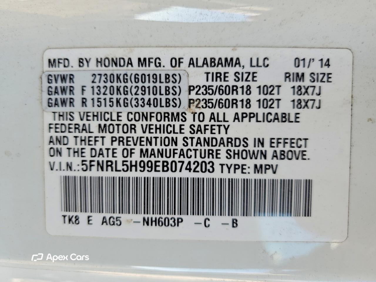Honda Odyssey 2014