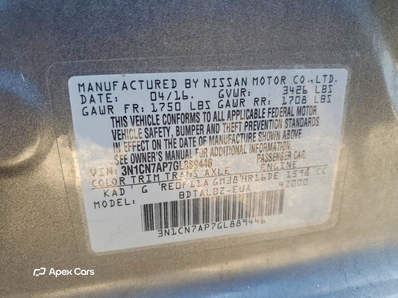 Nissan Versa 2016
