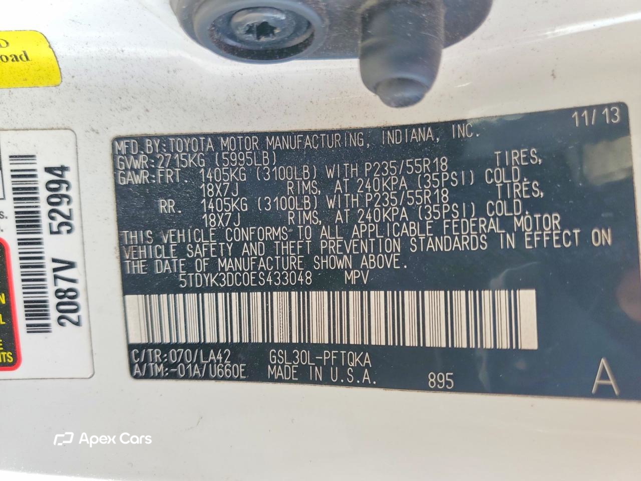 Toyota Sienna 2014