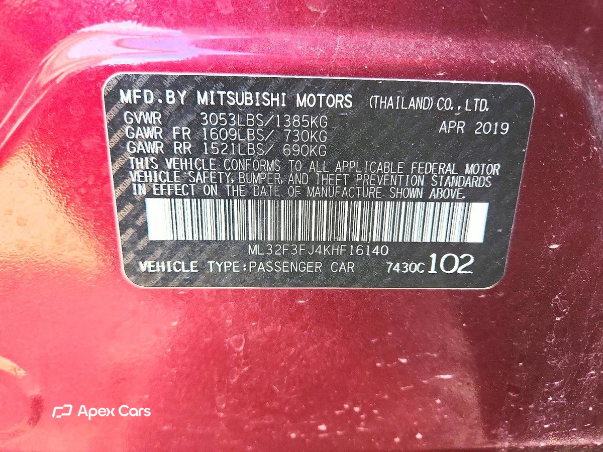 Mitsubishi Mirage 2019