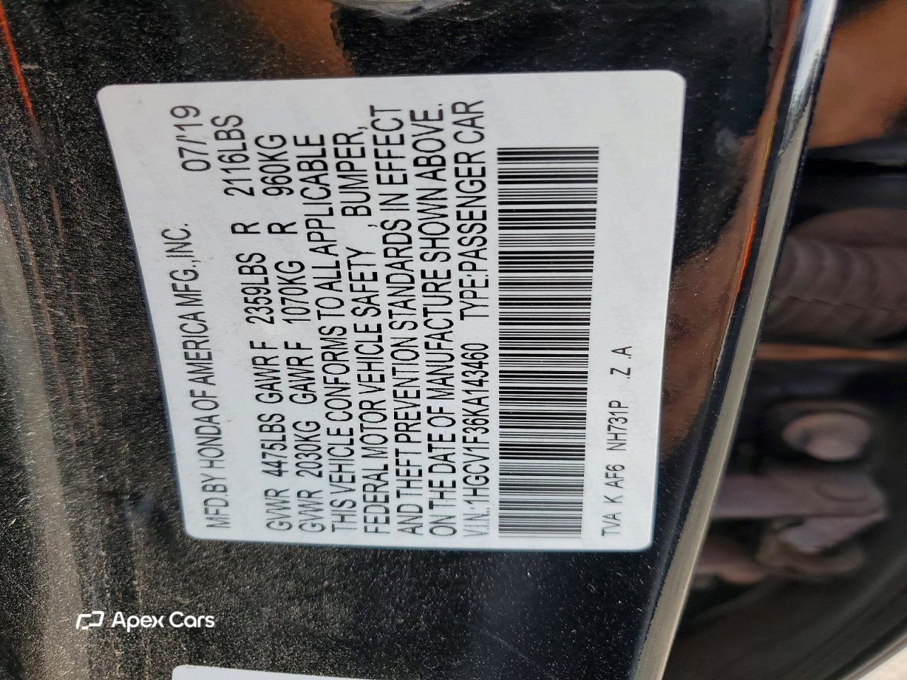 Honda Accord 2019