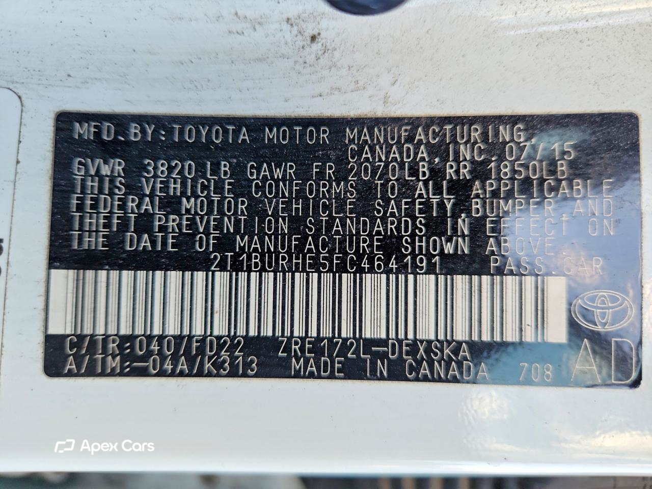 Toyota Corolla 2015