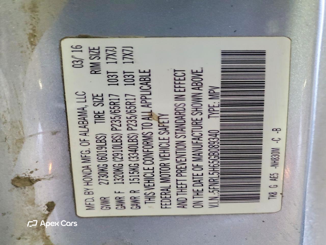 Honda Odyssey 2016