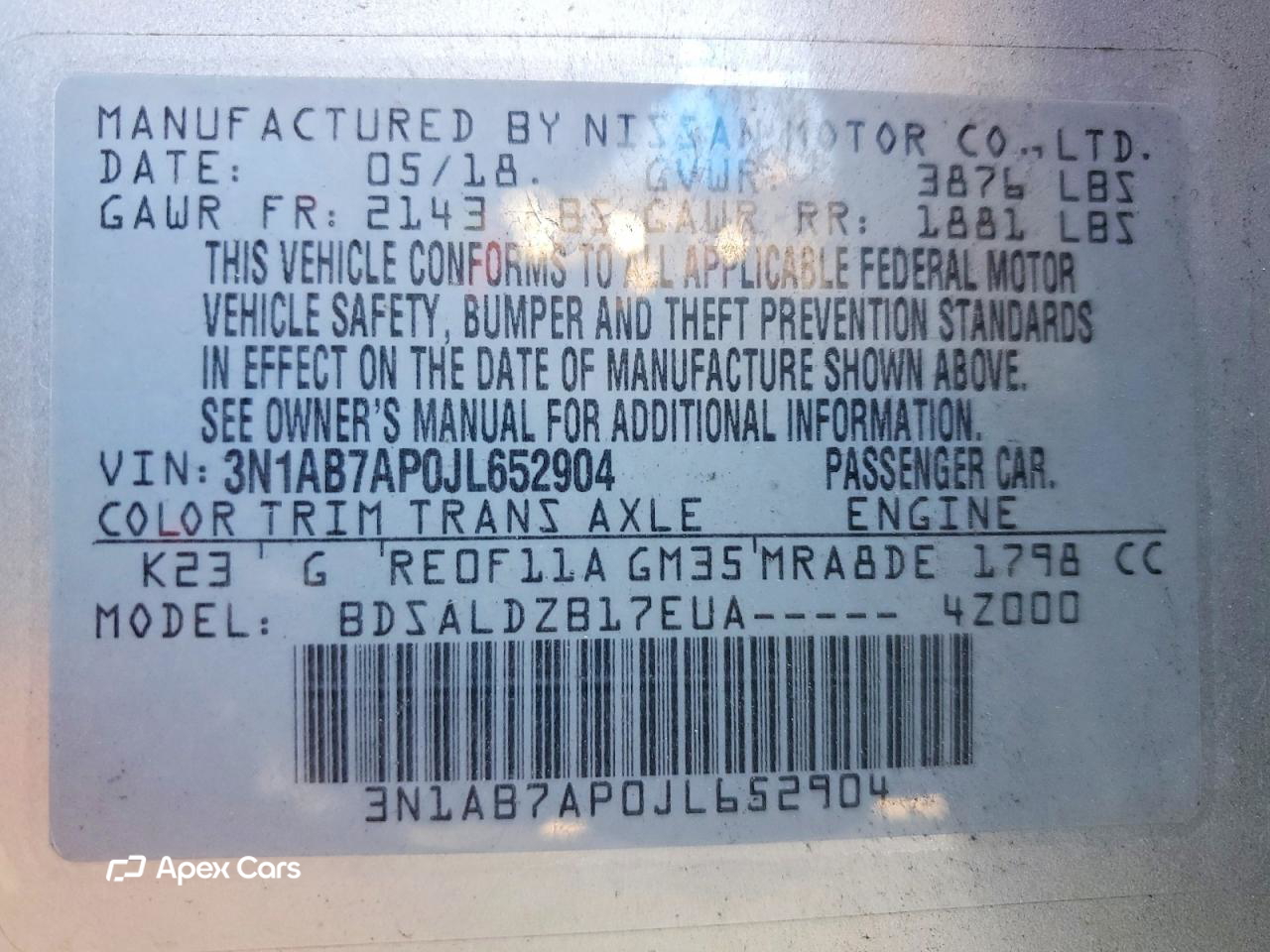 Nissan Sentra 2018