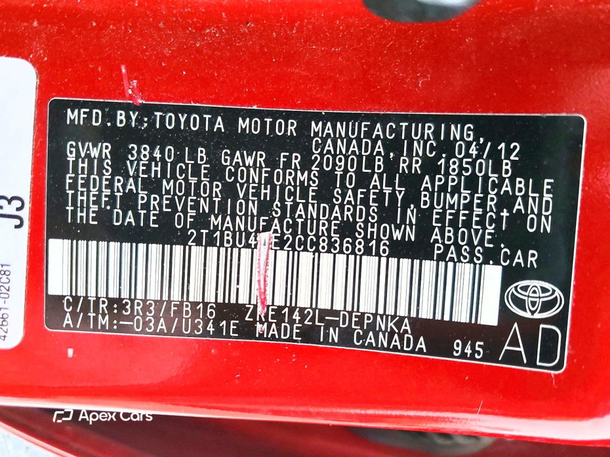 Toyota Corolla 2012