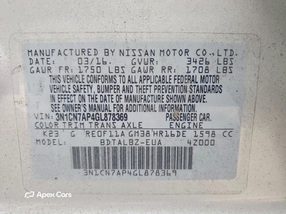 Nissan Versa 2016