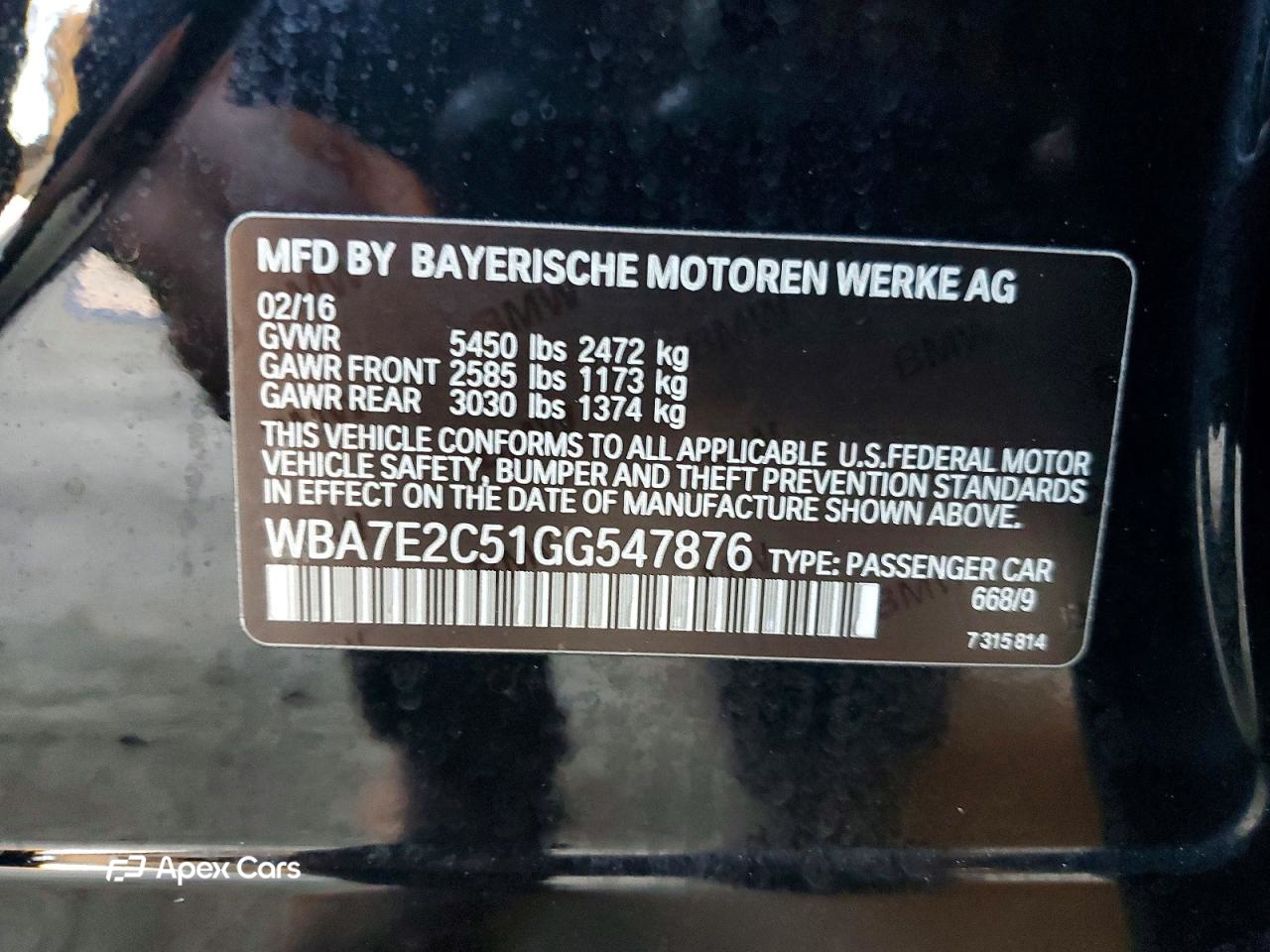 BMW Series 7 2016