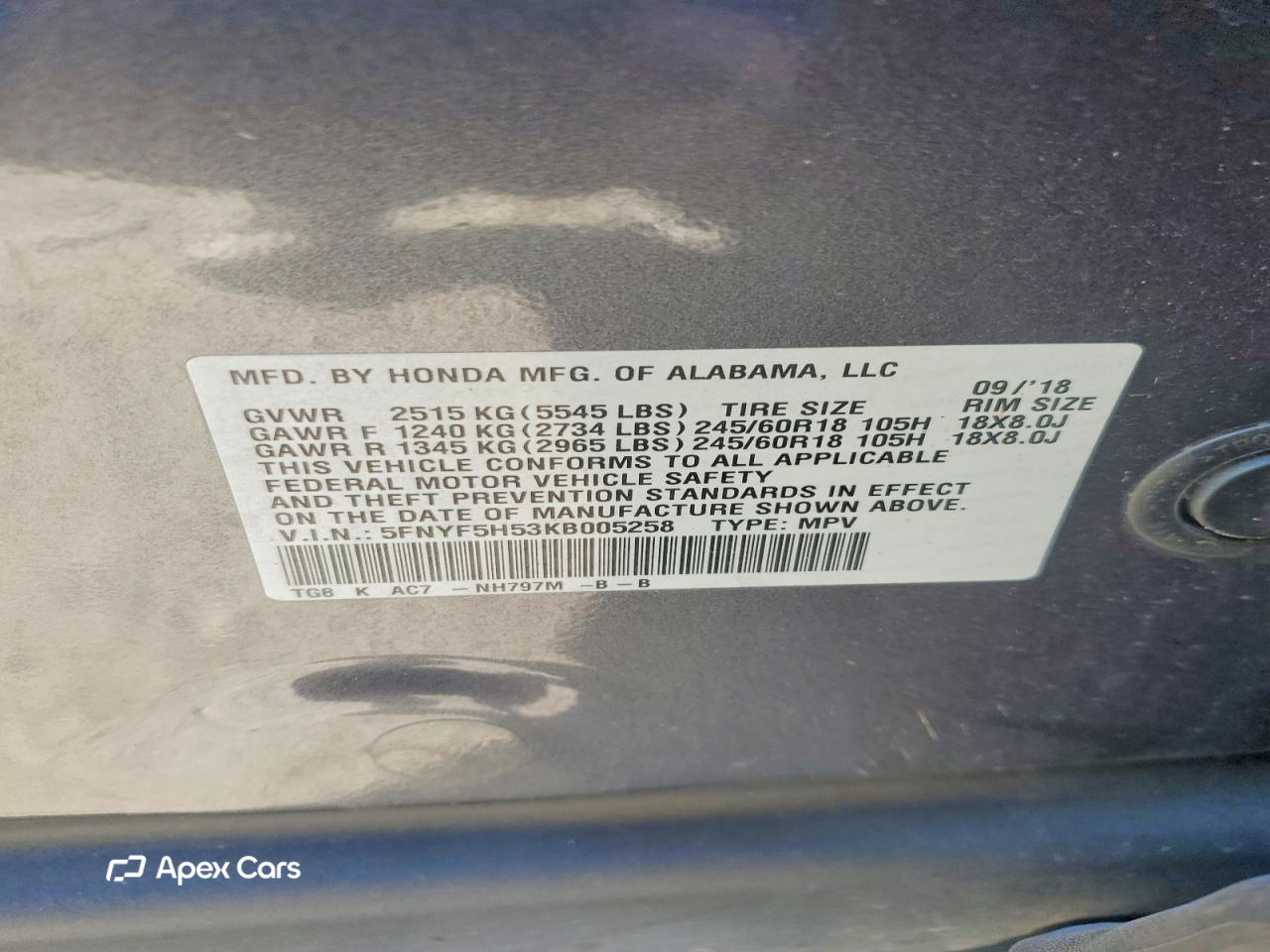 Honda Pilot 2019