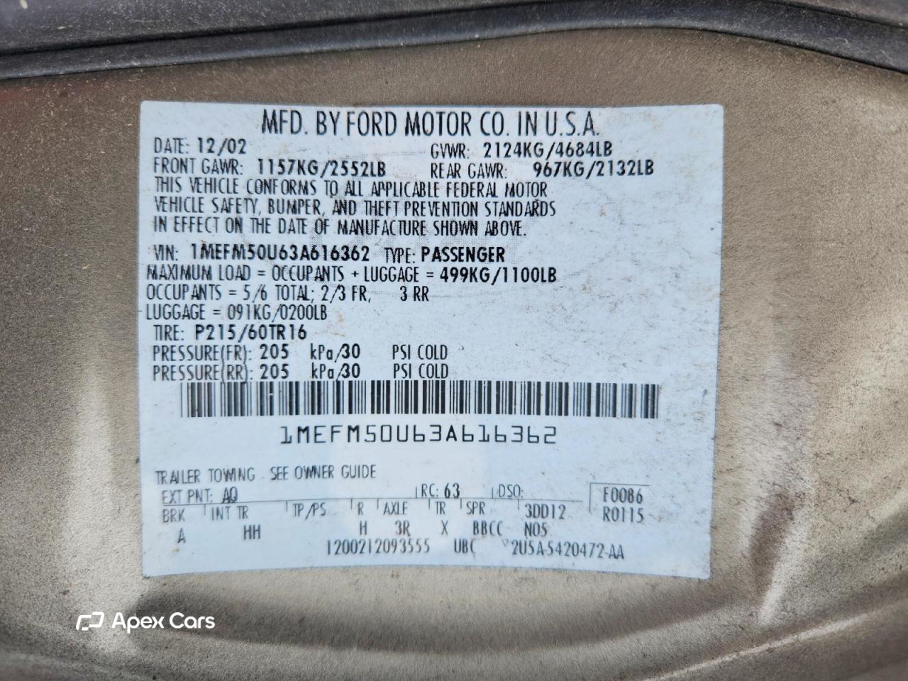 Mercury Sable 2003