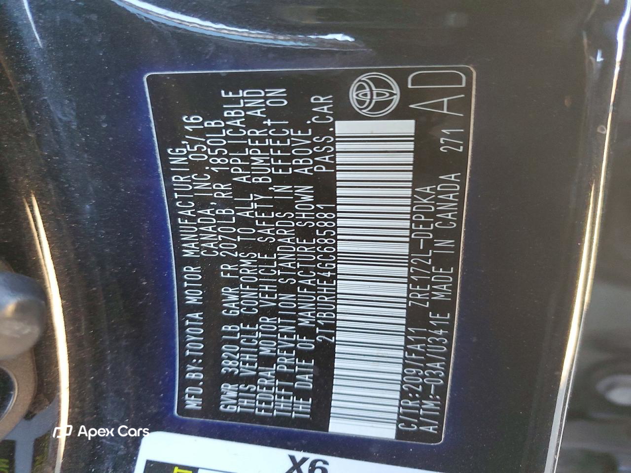 Toyota Corolla 2016