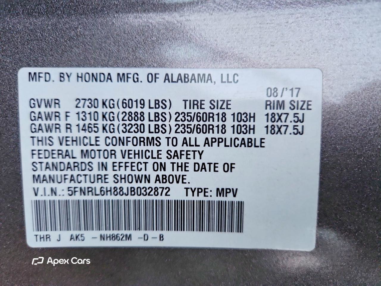 Honda Odyssey 2018