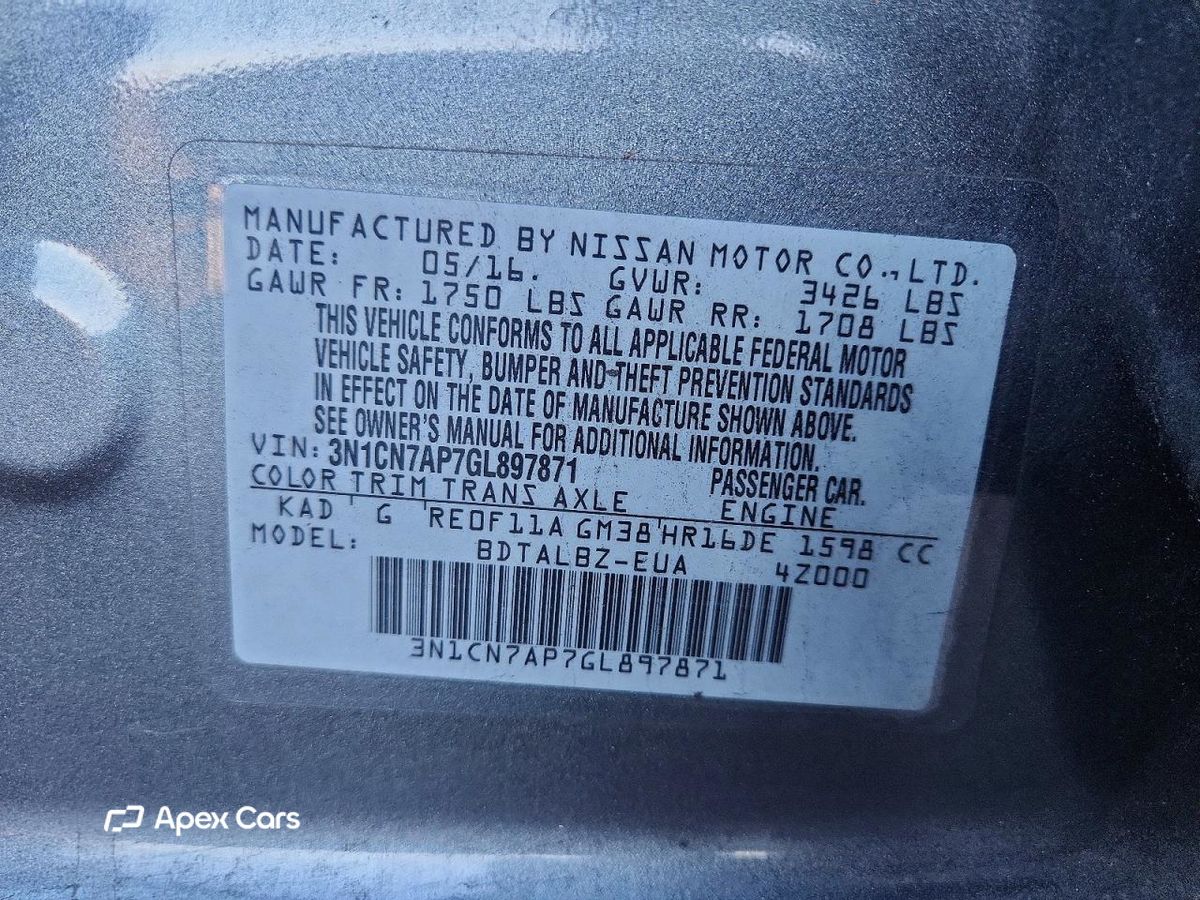 Nissan Versa 2016