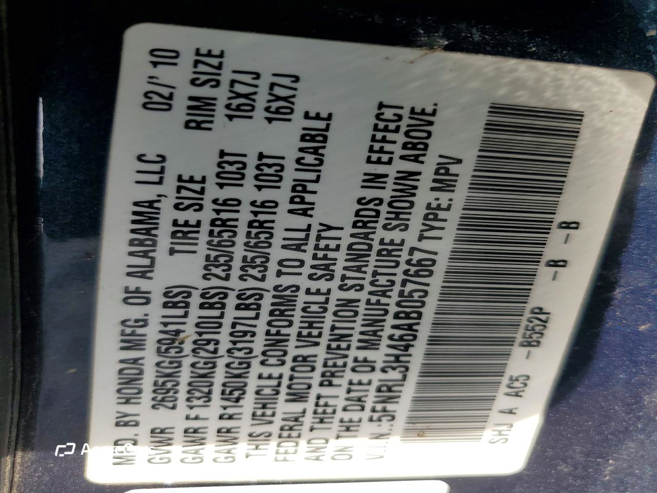 Honda Odyssey 2010