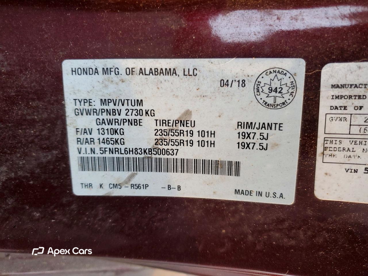 Honda Odyssey 2019