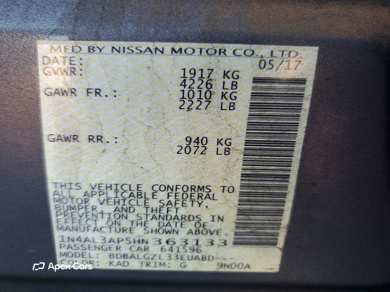 Nissan Altima 2017