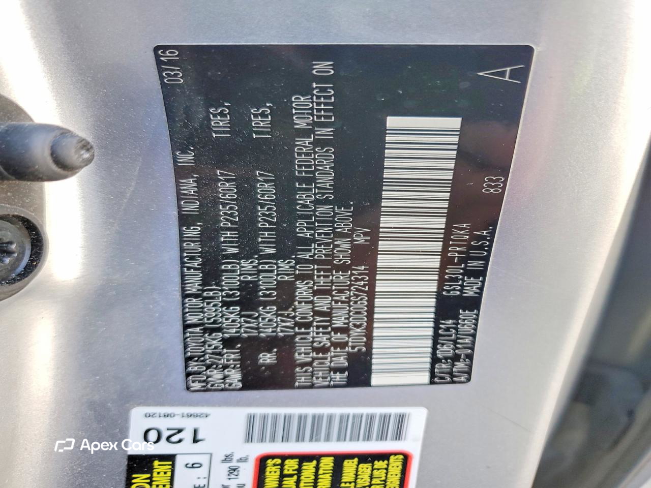 Toyota Sienna 2016