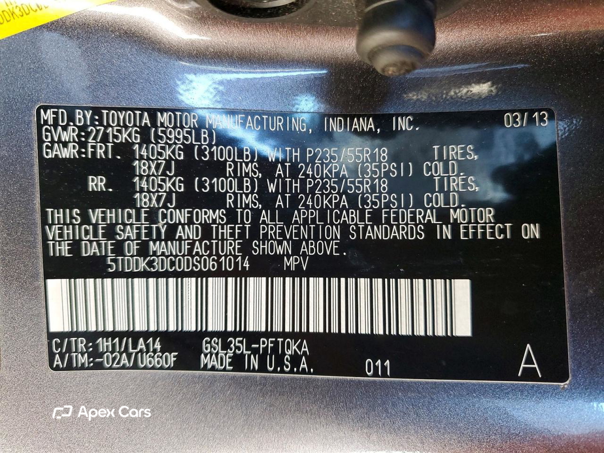 Toyota Sienna 2013