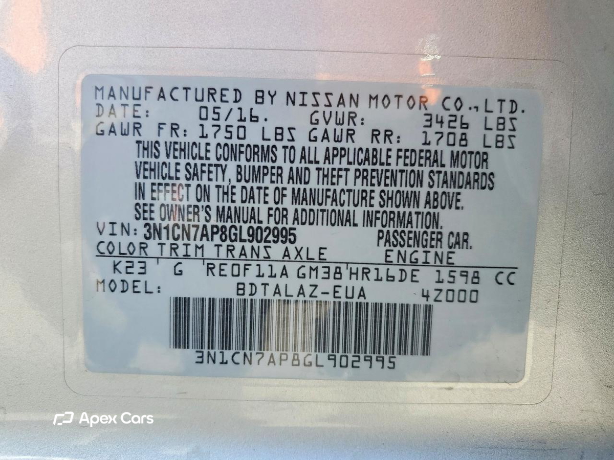 Nissan Versa 2016