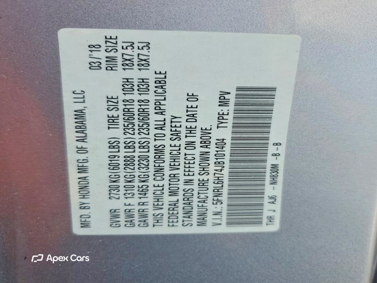 Honda Odyssey 2018