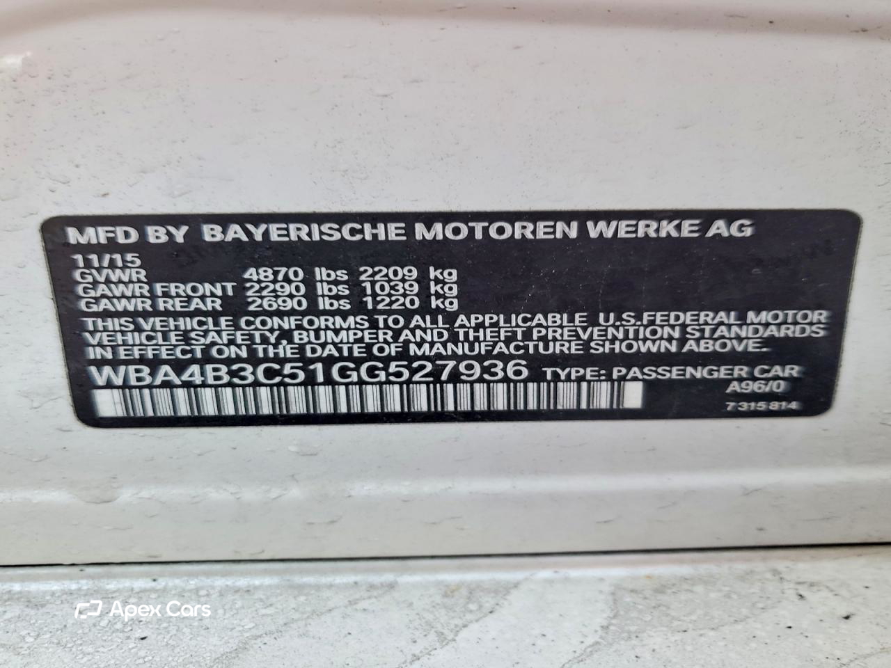 BMW Series 4 2016